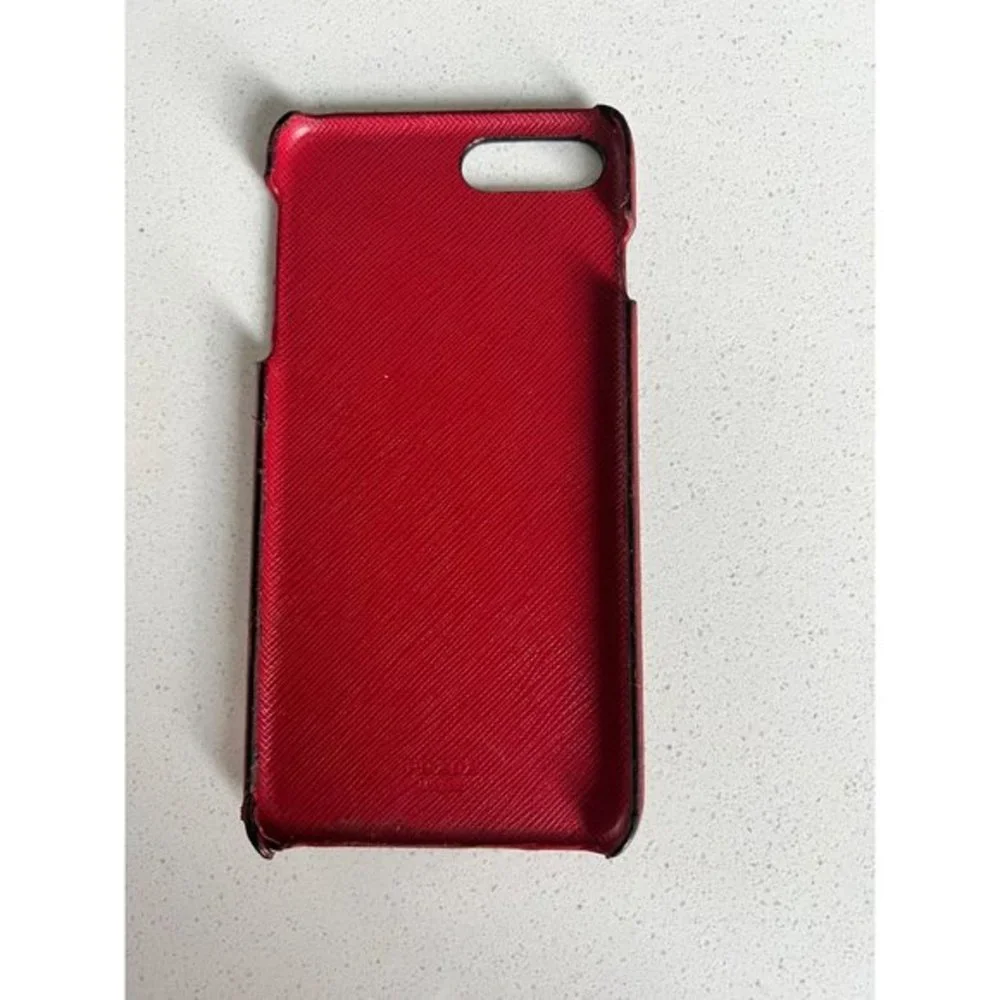 Authentic PRADA red Saffiano leather cover for iPhone 8 Plus